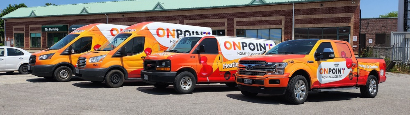 OnPoint Home Services work fleet